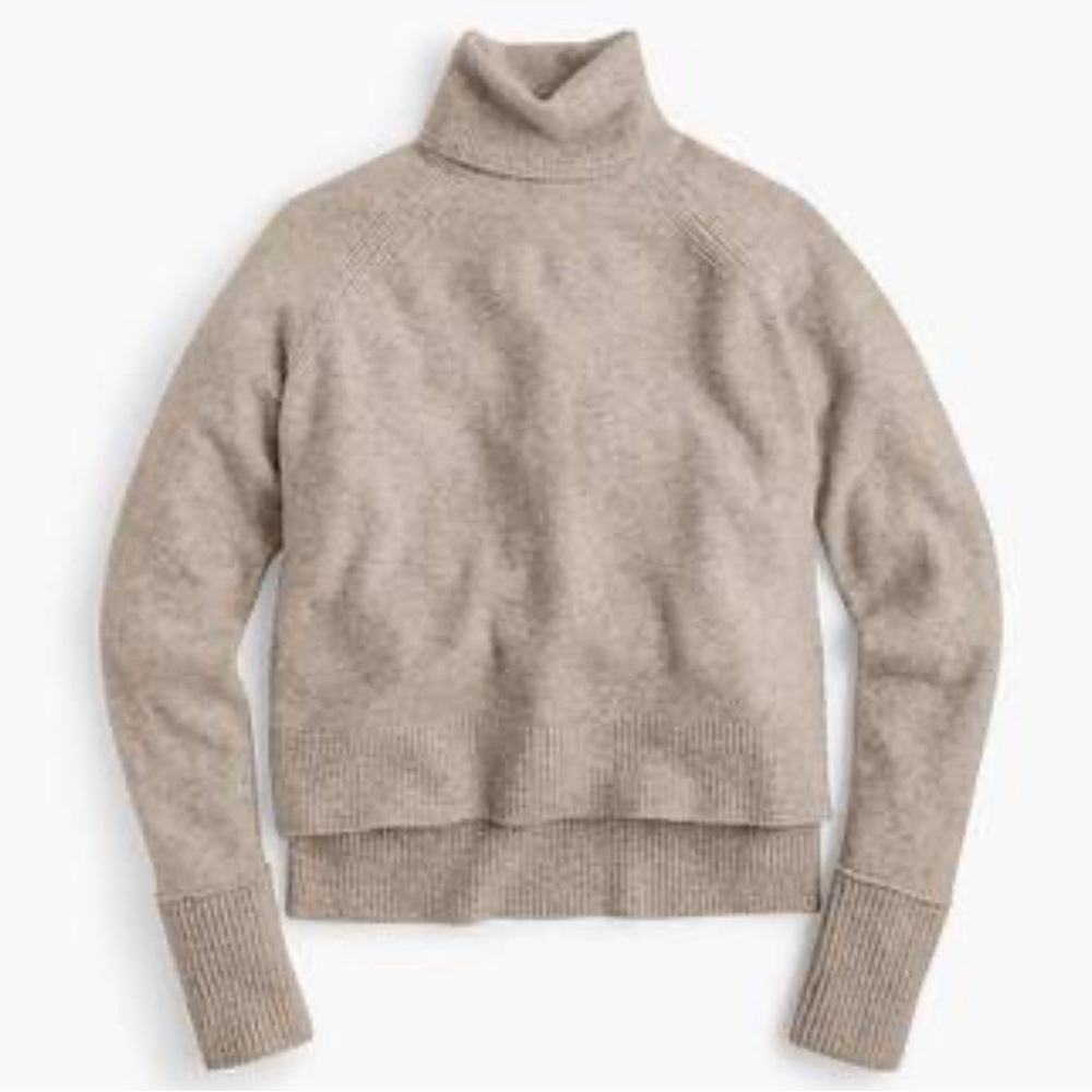 J. Crew Classic Beige Merino Wool Blend Turtleneck Sweater Size XL C22-015